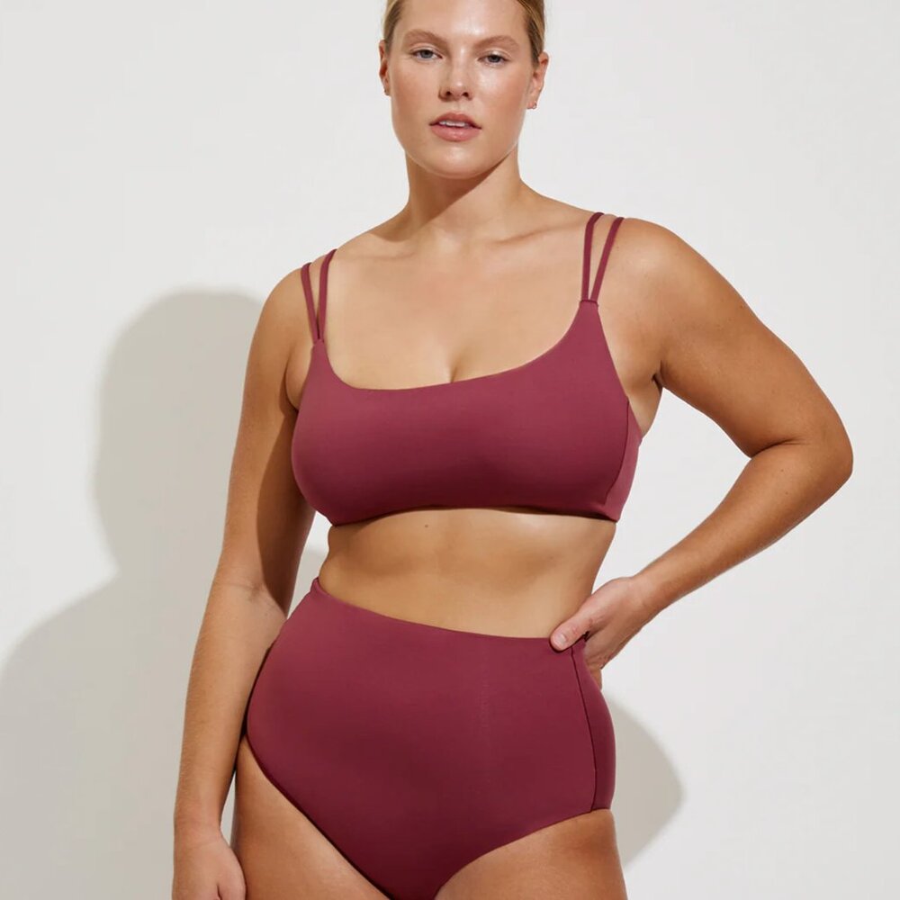 NEW WITH TAGS - LEFT ON FRIDAY High Tide Swim Bottoms L in Desert plum